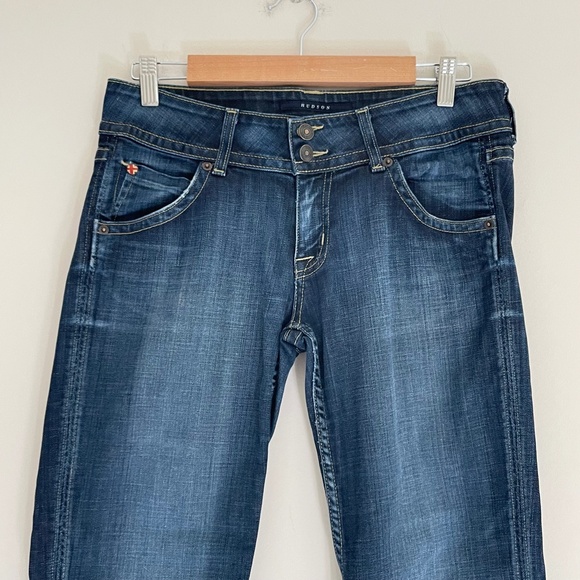 Hudson Dark Blue Signature Bootcut Flare Jeans Women's Size 29 Mid Rise Retro - Picture 3 of 16